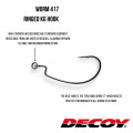 Offset Hook Decoy Worm 417 RINGED KG HOOK