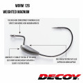 Offset Haken Decoy Worm 126 WEIGHTED MAGNUM NS SCHWARZ