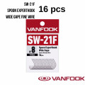 Crochet Vanfook SW-21F Cuillère Experthook Wide Gape Fusso Noir 16pcs