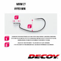 Offset Hook Decoy Worm 27 HYPER MINI